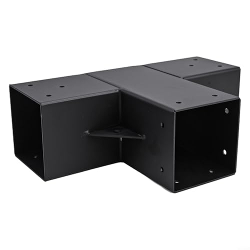 DIY Pergola Bracket Kit 3 Way Right Angle Corner Bracket with Base, Compatible with Standard 4x4 Wooden Posts for Gazebo and Shed Construction (2pcs) von LUCKCDUO