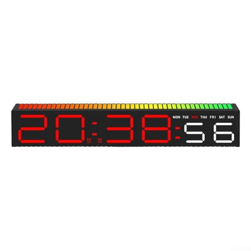 Digitaler LED-Wecker, LED-Wecker mit flexibler Schlummerfunktion, genaue Temperatur- und Luftfeuchtigkeitsmessungen (rot A) von LUCKCDUO