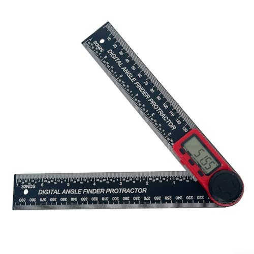 Digitaler Winkelmesser mit LCD-Bildschirm für Holzbearbeitung und Bau, 17,8 cm/200 mm Messwerkzeug mit Verriegelungs- und Haltefunktion (rot) von LUCKCDUO