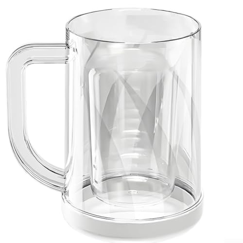 Doppelschichtiger Getränkekühlbecher, großes Fassungsvermögen, isoliertes Design, hält Getränke länger kalt, geeignet für Eistee, Bier und Cocktail-Servieren von LUCKCDUO