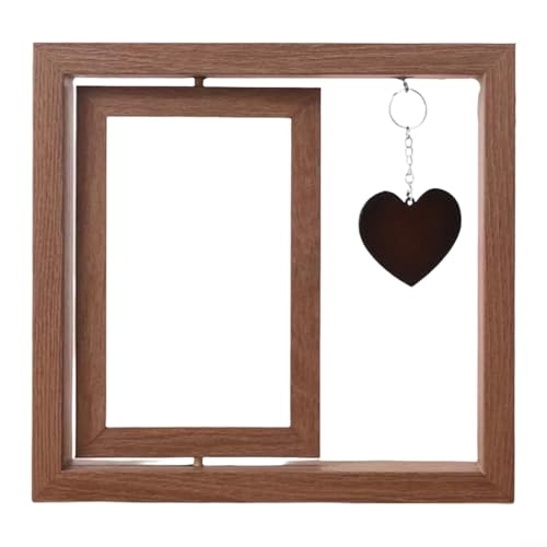 Doppelseitiger Holz-Bilderrahmen, mit drehbarem Ständer, 15,2 cm, Tischplatte, Desktop-Fotohalter, für Hochzeitstag, Paar (dunkle Liebe) von LUCKCDUO