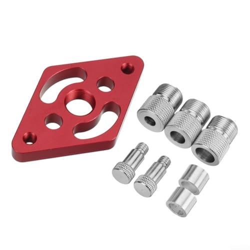 Dübelvorrichtungs-Set aus Aluminiumlegierung mit drei Größen für verbesserte Präzision bei DIY-Projekten (rot) von LUCKCDUO