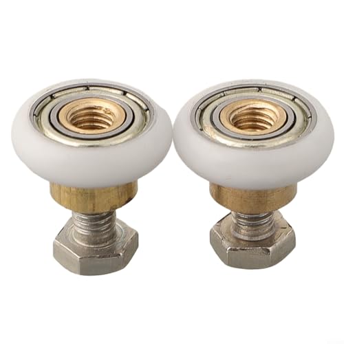Duschtürrollen, 2er-Set mit Schrauben, kompatibel mit 19 mm, für 23 mm, für 25 mm, für 27 mm Radgrößen, funktioniert für 4 8 mm dickes Glas (20 mm) von LUCKCDUO