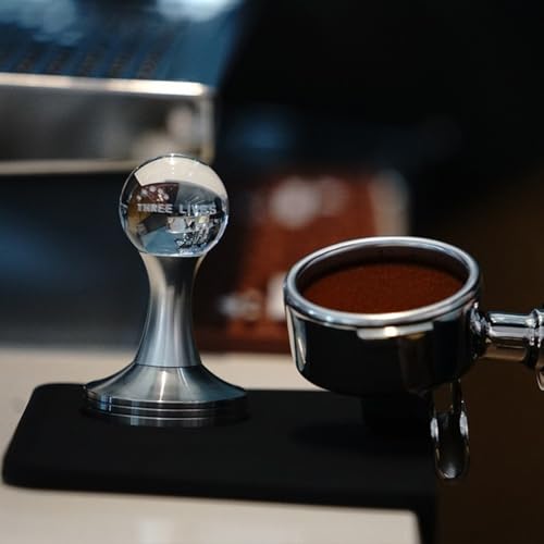 Ein unverzichtbares Werkzeug, selbstnivellierender Espresso-Tamper, passend für die meisten 58 mm Siebträger einfach und effektiv (C Silver) von LUCKCDUO
