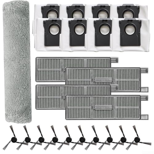 Filter Mop Tuch Staubbeutel Seitenbürste Kit, Roboter Staubsauger Ersatzset mit Seitenbürsten Wischtuch Filter Staubbeutel Reinigungszubehör Set (B) von LUCKCDUO