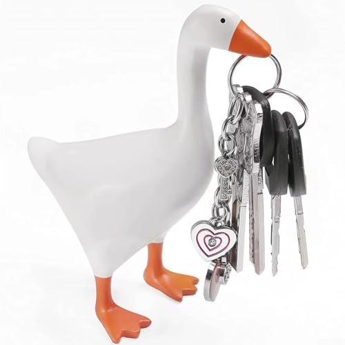 Goose Key Holder, Resin Goose Key Holder, White Desktop Statue Figure Duck Tool Hanger, For Home Office Decoration 7 Inch von LUCKCDUO