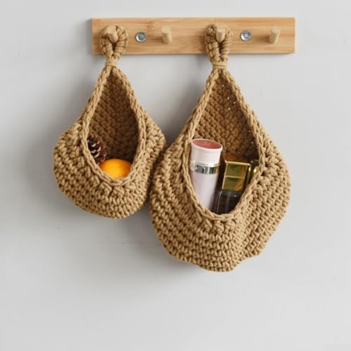 Häkeltasche aus Jute und Baumwollseil, handgewebte Lösung zum Organisieren von Gemüse und Obst (21 x 27 cm) von LUCKCDUO
