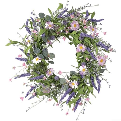 Künstlicher Eukalyptusblatt-Weihnachtskranz, 45 cm, Herbst-Tür-Hängedekoration mit lebensechtem Grün für saisonale Ferien, Heimdekoration von LUCKCDUO