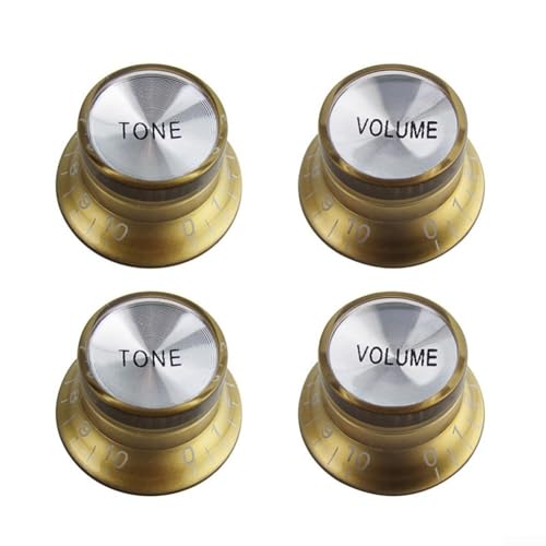 LUCKCDUO Premium Guitar Speed Control Knob Set 4 Pieces Ideal for LP and for SG Electric Guitars (Gold) von LUCKCDUO