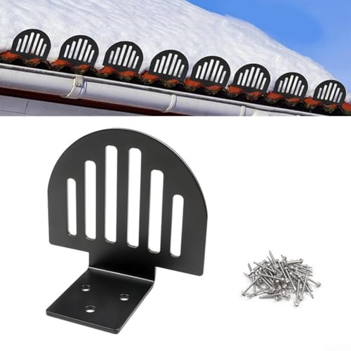 Metall-Dach-Schneeschutzgitter mit Schrauben und Unterlegscheiben, 25 Stück, robust, Anti-Rost-Schneestopper, um Eisansammlungen und Verrutschen im Winter zu verhindern von LUCKCDUO