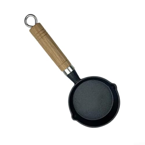 Outdoor Cooking Essential Mini-Bratpfanne mit bequemem Holzgriff (10 cm) von LUCKCDUO