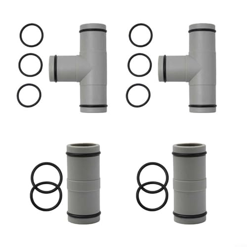 Poolschlauch Adapter Set mit T Gelenk und O Ringen für einfache Installation in Pools von LUCKCDUO