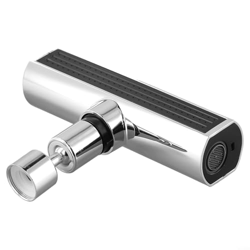 Schwenkbarer Wasserhahn-Aufsatz zur Verbesserung des Zugangs und zur Verbesserung des Wasserflusses in Ihrem Waschbeckenbereich (Silber) von LUCKCDUO