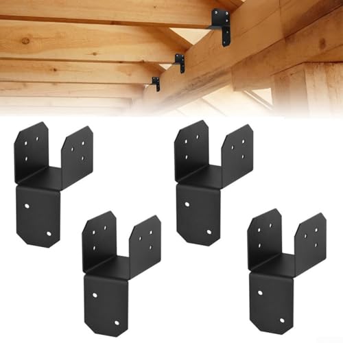 Set mit 4 Balkenanker-Halterungen aus Stahl für sichere Montage und langlebige Unterstützung (3,8 x 5,1 cm) von LUCKCDUO