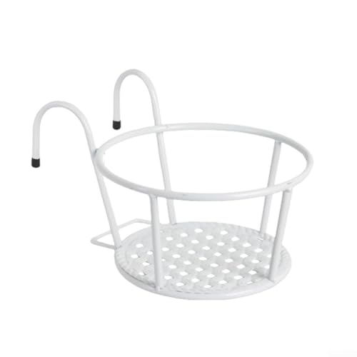 Set mit vier Balkonhängeregalen für Blumentöpfe, Eisenständer, entworfen, um mehrere Töpfe für Pflanzen und Kräuter zu halten von LUCKCDUO