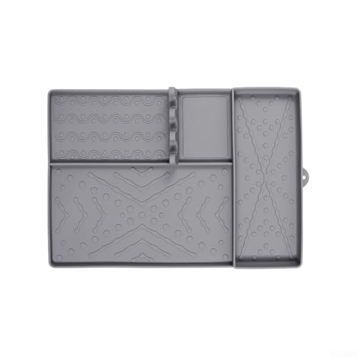 Silikon-Kochmatte für Grillplatten mit integrierten Tropfkanälen für mühelose Wartung (grau) von LUCKCDUO