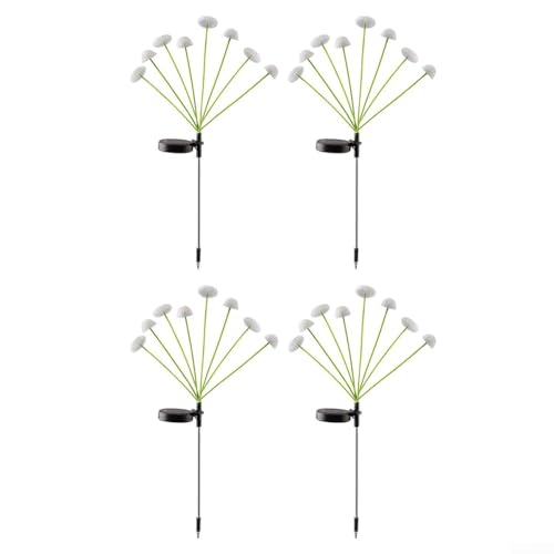 Solar-Pilz-Lichter für den Außenbereich, 32 LEDs, wasserdicht, mit flexiblem Draht-Design, schafft Glühwürmchen-Tanzatmosphäre für Garten und Terrasse, Dekoration (8 warme Lichter) von LUCKCDUO