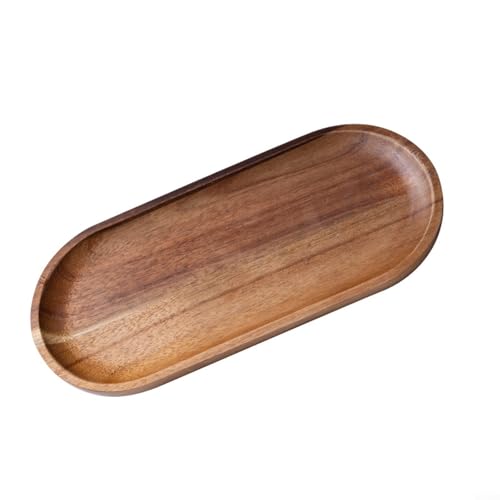 Stilvolles Serviertablett aus Holz, perfekt für den täglichen Gebrauch oder besondere Anlässe (M Ellipse) von LUCKCDUO