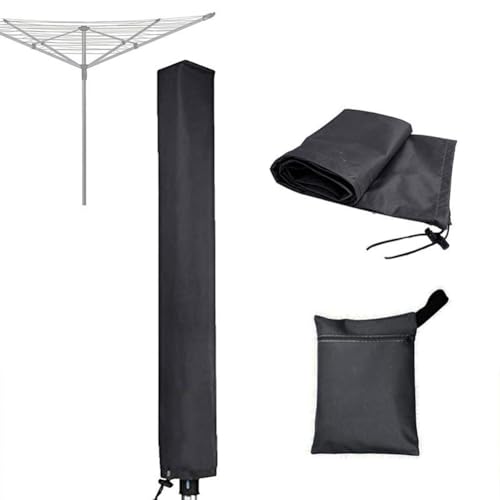 Tragbare 600D Oxford Tuch Wäscheleine Abdeckung mit leicht zu reinigenden Funktionen für den Außenbereich (schwarz 16 x 16 x 165 cm) von LUCKCDUO