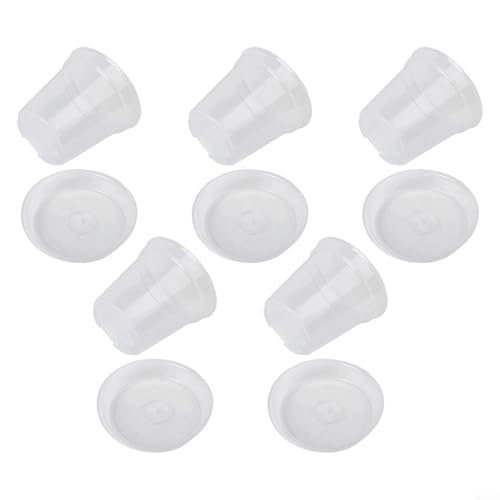 Transparente Töpfe für effizientes Wasser- und Bodenmanagement, für Gartenprojekte (mit Tablett) #10 cm von LUCKCDUO