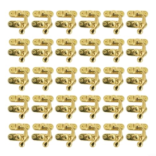Vorhängeschloss aus antikem Metall, 30 Stück, für Mini-Schmuck und Holzkisten (Gold) von LUCKCDUO