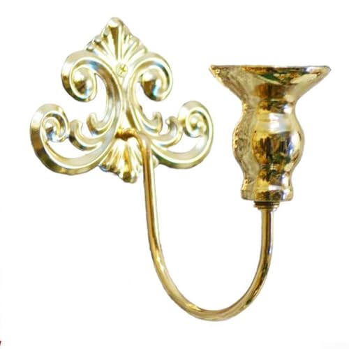 Wandkerzenhalter aus Eisen, Vintage-Stil, dekorativer Metall-Kerzenhalter mit aufwendigen Mustern für Wohnzimmer, Esszimmer, Dekoration (Gold) von LUCKCDUO