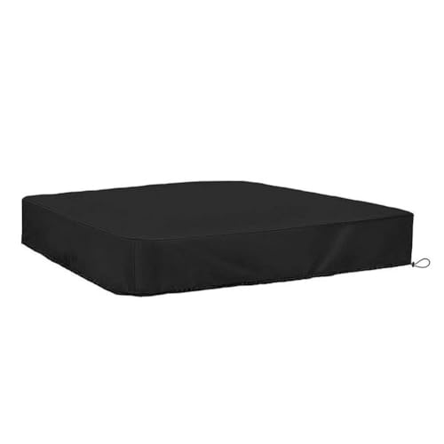 Wasserdichte Sandkastenabdeckung, Quadratische Form, Outdoor Sandkastenschutz mit UV-beständigem Oxford-Material, für Kinderspielplatz, 150 x 150 x 20 cm, Schwarz von LUCKCDUO