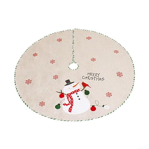 Weihnachtsbaumdecke, 110 cm, Leinen, schützt Böden vor Tannennadeln und verdeckt Baumsockel, für Urlaubsdekoration Weihnachtsbaumdecke, 110 cm, Leinen, schützt Böden vor Tannennadeln und verdeckt Baumsockel, für Urlaubsdekoration von LUCKCDUO