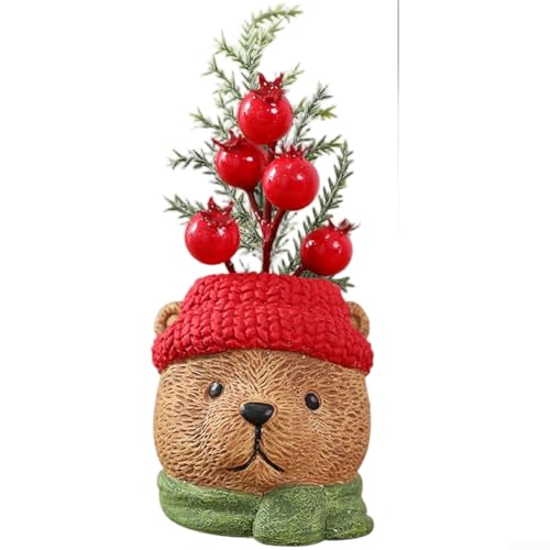 Weihnachtswichtel Dekorationen Harz 3D Schneemann Weihnachtsmann Bär Figuren Festliche Feiertagsornamente, Europäischer Stil Cartoon Design (C) von LUCKCDUO