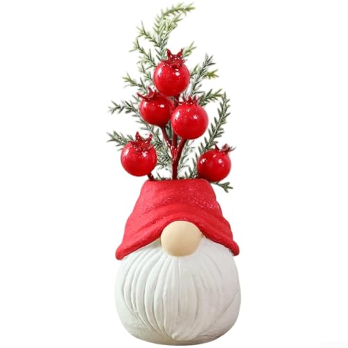 Weihnachtswichtel Dekorationen Harz 3D Schneemann Weihnachtsmann Bär Figuren Festliche Feiertagsornamente, Europäischer Stil Cartoon Design (D) von LUCKCDUO