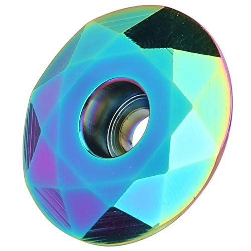 LUCKDANO Aluminiumlegierung Mountain Bike Headset Stamm Top Kappen -Deckungs -Modifikationszubehör Buntes Gold 31,5 Mm CNC -Bearbeitung Präzision Drehung (Farbige obere Abdeckung mit Schrauben) von LUCKDANO