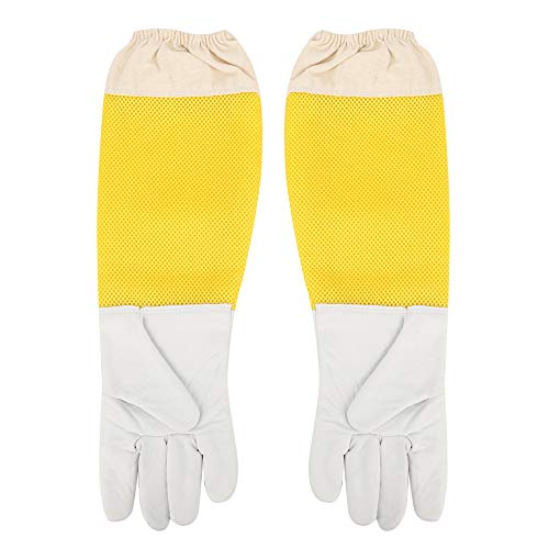 LUCKDANO Bienenzuchtschutzhandschuhe Atmungsaktives Netz Langhältiges Werkzeug Unisex Männer Frauen Xl Xxl Xxxl Gelb weiß (XXL) von LUCKDANO