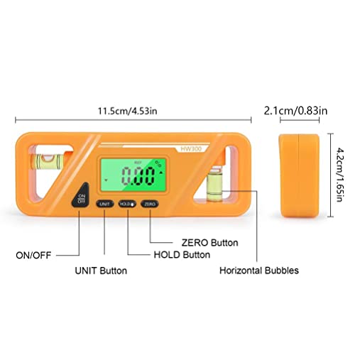 LUCKDANO Digitaler Prognosewinkel -Finder Magnetpegel -Werkzeug für Holzverarbeitung Automatisch Reparaturgebrauch (ORANGE) von LUCKDANO