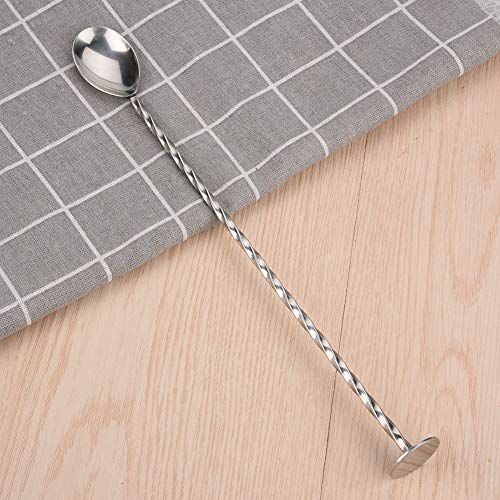 LUCKDANO Edelstahl -Cocktaillöffel Getränk Getränk Kaffee Mischwerkzeug mit Langem Griff Essential Barkeeper Gadget für Bar Cafe Home -Gebrauch (Flat unterer Schwanz) von LUCKDANO