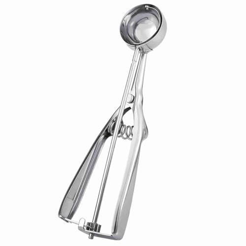 LUCKDANO Eiscreme Scoop, Keksschaufel Zum Backen von Keksschaufeln Silber Edelstahl für Eis, Melone, Sorbet, Fleisch, Obst (4cm) von LUCKDANO