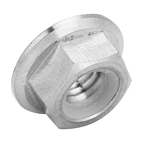 LUCKDANO Flanschmuttern, Flanschverriegelungsmuttern mit Fester Verbindung 1pc Titanlegierung Sechskant Flansch Lock -Nüsse für Fahrradmotorrad (M6x1.0) von LUCKDANO