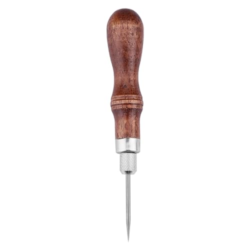 LUCKDANO Holzgriff Ledernähte Awl DIY Ledercraft Loch -Loch -Loch -Werkzeug für Anfänger und Amateure von LUCKDANO