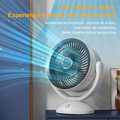 LUCKDANO Luftzirkulation Desktop -Lüfter Verstellbarer Elektrischer Kühllüfter für Home Office -Nutzung mit Nachtleuchten von LUCKDANO
