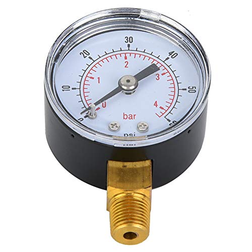 LUCKDANO Öldruckmesser, Manometer Öl des Öldruckmessgeräts Mechanische Stecher 1/8 -Zoll -BSPT Bodenanschluss für Luftöl Wasser (0-60psi, 0-4BAR) von LUCKDANO