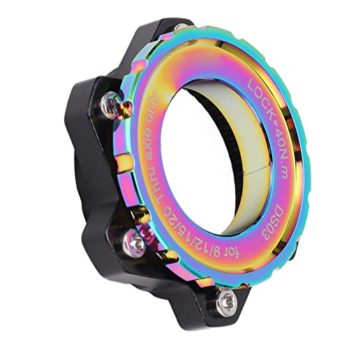 LUCKDANO Scheibenbremsadapter, Bremsadapter -Kit -Mittel Lock Adapter Aluminium Legierungs Achsen Hub Adapter Mittellocke Bis 6 Schraubenanpassungsadapter Lockring durch Achsnabe (Colorful) von LUCKDANO