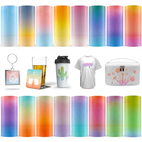 LUCKIGUCK 16 Stück/Set Gradient Infusible Transfer Ink Sheets,Vorgedrucktes Gefärbtes Gradient Sublimationspapier 11.5 x 30.5 cm Infusible Transfer Ink für T-Shirts,Tassen und DIY-Projekte LUCKIGUCK 16 Stück/Set Gradient Infusible Transfer Ink Sheets,Vorgedrucktes Gefärbtes Gradient Sublimationspapier 11.5 x 30.5 cm Infusible Transfer Ink für T-Shirts,Tassen und DIY-Projekte von LUCKIGUCK