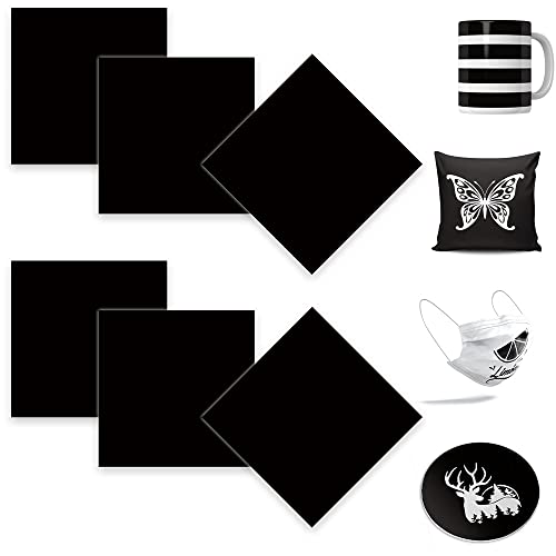 LUCKIGUCK Einfarbig Infusible Transfer Ink Sheets 6 Stück/Set, Unschmelzbare Transfer-Tintenblätter 30.5 x 30.5 cm Solid Color, Farb- und Mustertransferfolie (SCHWARZ) von LUCKIGUCK