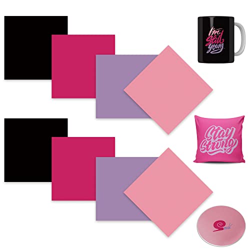 LUCKIGUCK Einfarbig Infusible Transfer Ink Sheets 8 Stück/Set, Unschmelzbare Transfer-Tintenblätter 30.5 x 30.5 cm Solid Color, Farb- und Mustertransferfolie (SOLID COLOR 1) von LUCKIGUCK