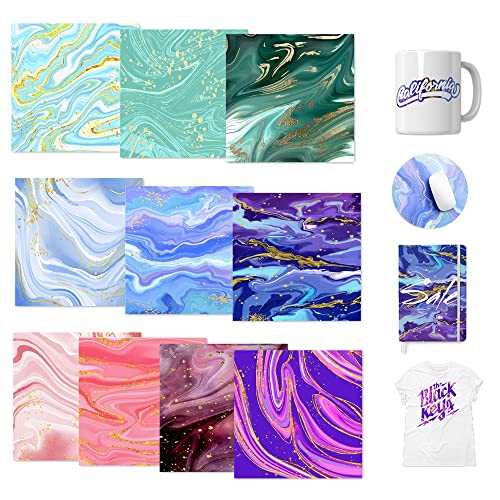 LUCKIGUCK Infusible Transfer Ink Sheets Unschmelzbare Transfer-Tintenblätter, Farb- und Mustertransferfolie (Marble) von LUCKIGUCK