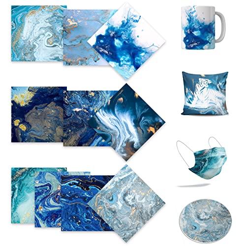 LUCKIGUCK Infusible Transfer Ink Sheets 10 Stück/Set Marble, Unschmelzbare Transfer-Tintenblätter 11.5 x 30.5 cm, Farb- und Mustertransferfolie (Marble1, 30.5 * 30.5cm) von LUCKIGUCK