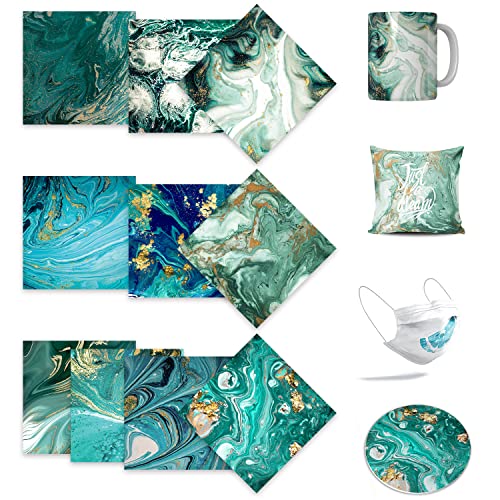 LUCKIGUCK Infusible Transfer Ink Sheets 10 Stück/Set Marble, Unschmelzbare Transfer-Tintenblätter 11.5 x 30.5 cm, Farb- und Mustertransferfolie (Marble2, 30.5 * 30.5cm) von LUCKIGUCK