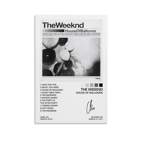LUCKINGPOST Poster "The Weeknd-House of Balloons", dekoratives Gemälde, Wandkunst, Musikalbum, Leinwand, Poster für Schlafzimmer, Wohnzimmer, 30 x 45 cm, ungerahmt, Stil 1 LUCKINGPOST Poster "The Weeknd-House of Balloons", dekoratives Gemälde, Wandkunst, Musikalbum, Leinwand, Poster für Schlafzimmer, Wohnzimmer, 30 x 45 cm, ungerahmt, Stil 1 von LUCKINGPOST