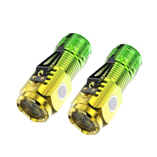 2 Stück Mini-Taschenlampe Mit Dreiäugigem Monsteres, Three-eyed Monster Mini Flashlight, LED Taschenlampe Mini Extrem Hell, Taschenlampe LED Aufladbar, Wasserdichte Taschenlampe mit 5 Modi (Grün) von LUCKKY