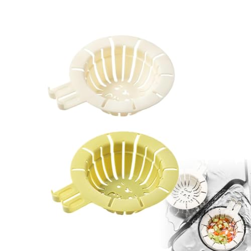 2 Stück Rabbit Draining Basket, Kaninchen Abtropfkorb, Abflusssieb, Sieb für Spülbecken mit Griff, Kunststoffe Abflusssieb Küchenspüle, Anti-Verstopfung Abflusssieb Küchenspüle von LUCKKY