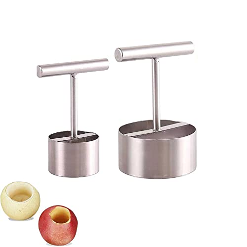 LUCKKY 2PCS Edelstahl Obstkernentferner, Multifunktions-Apfel-Birnen-Kerntrenner, Apfelentkerner, Edelstahl Apfelausstecher, Küchenwerkzeug, Silber von LUCKKY